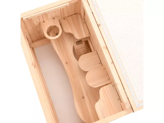 Cage à hamster 60x35,5x42 cm bois massif de sapin
