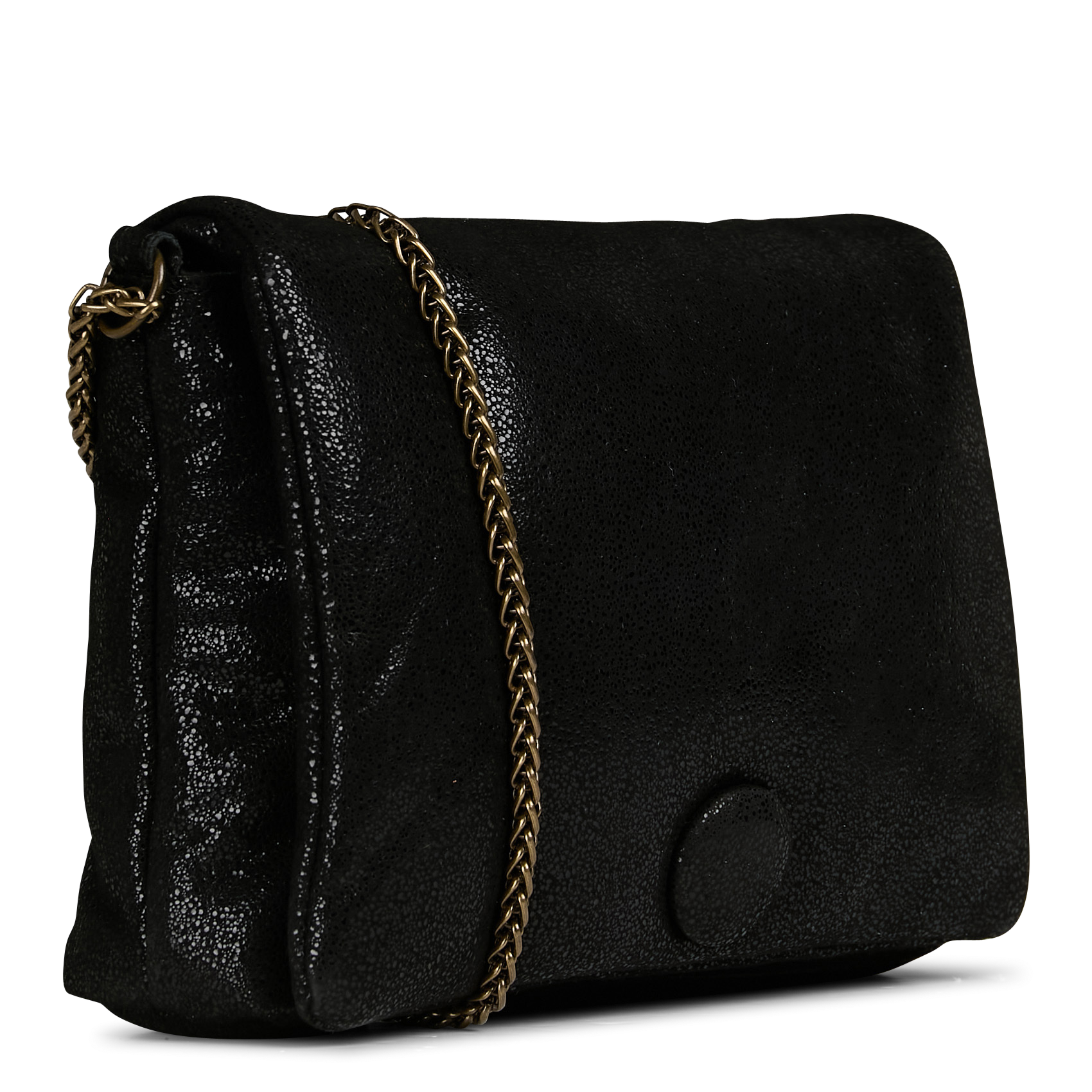 RILLO - Sac bandoulière en cuir velours | Noir