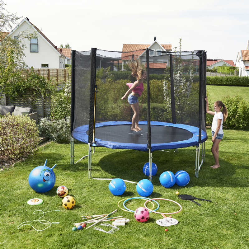 Trampoline med beskyttelsesnett, 396 cm