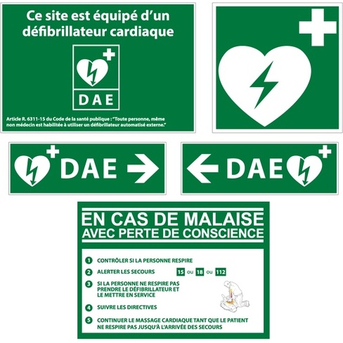 Kit signalétique défibrillateur - Intérieur/Extérieur