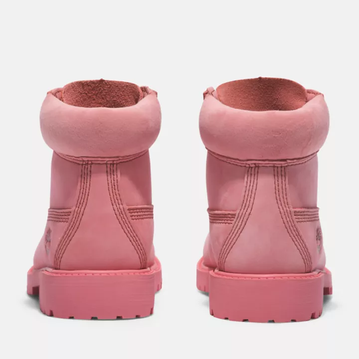 Bottine 6-inch imperméable à lacets Timberland Premium junior en rose