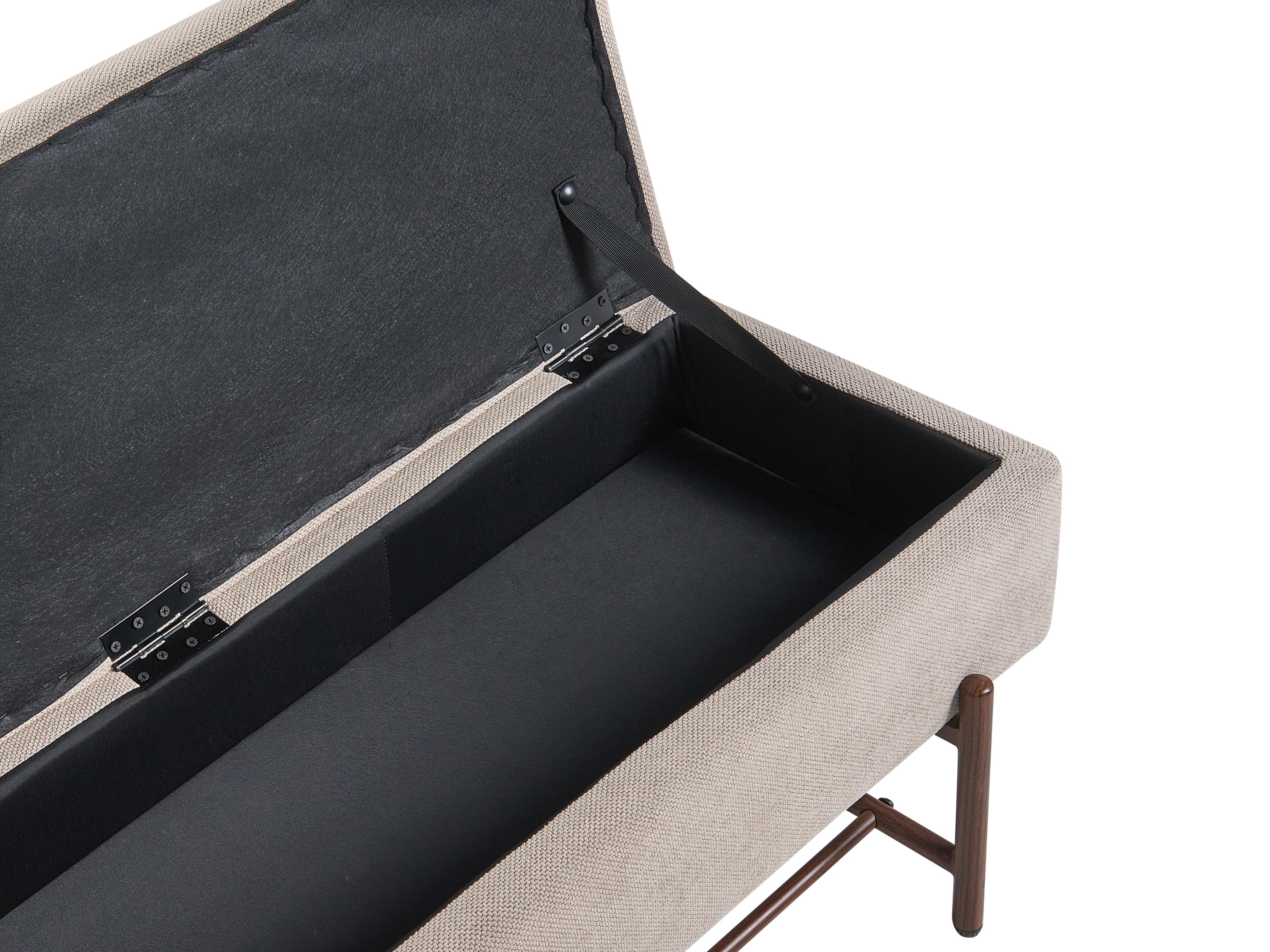 Schoenenbankje VAIL Stof 115 cm 40 cm met opbergruimte Taupe