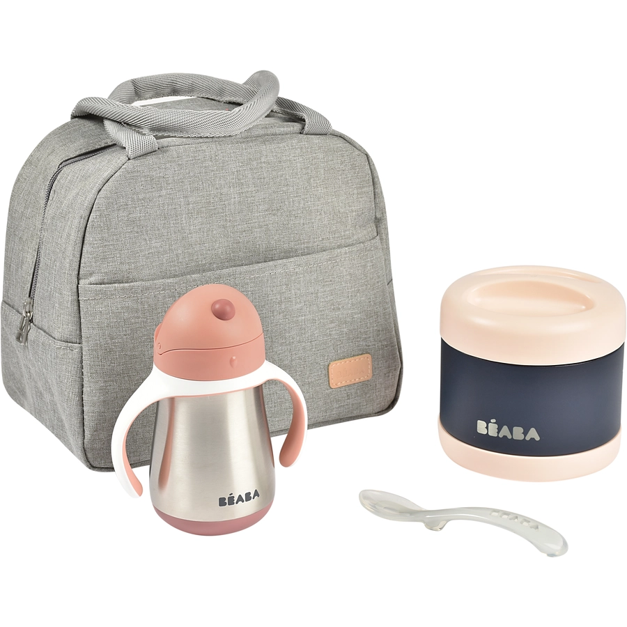 BEABA® Mahlzeit-Taschen Set On-the-go - altrosa