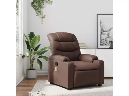 Fauteuil massant inclinable Marron Similicuir