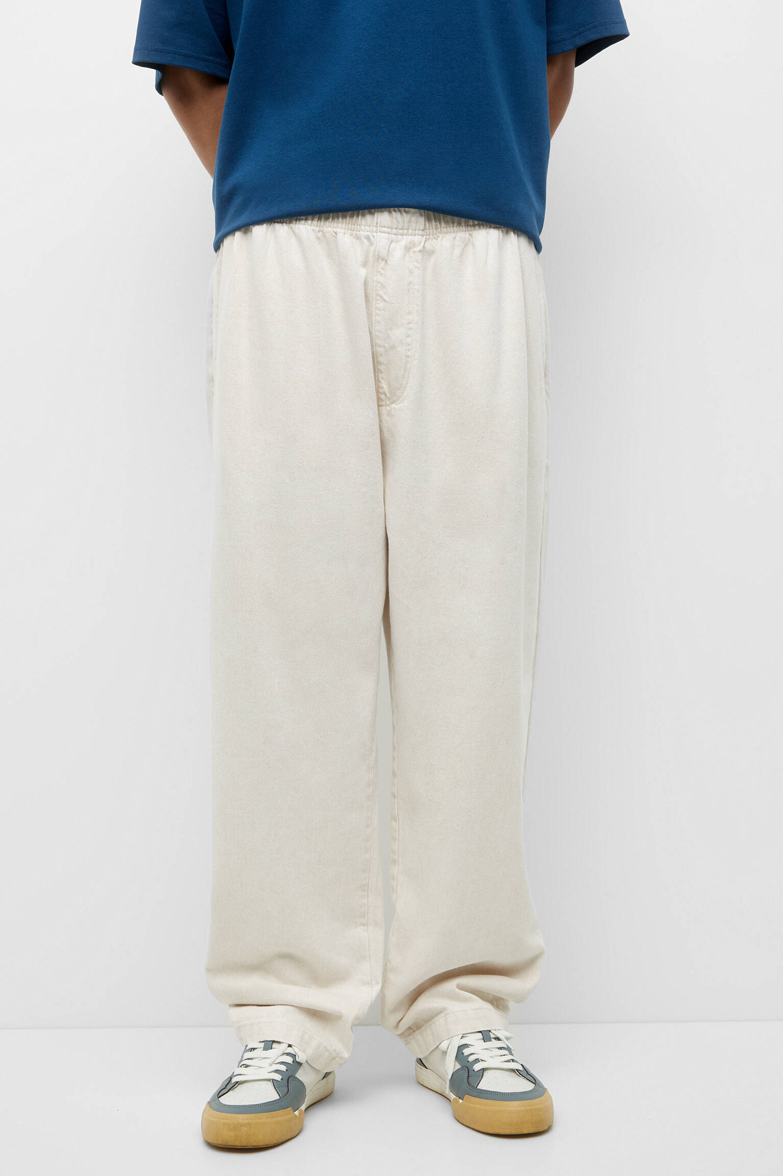 Calça jogger rústica - branco off-white