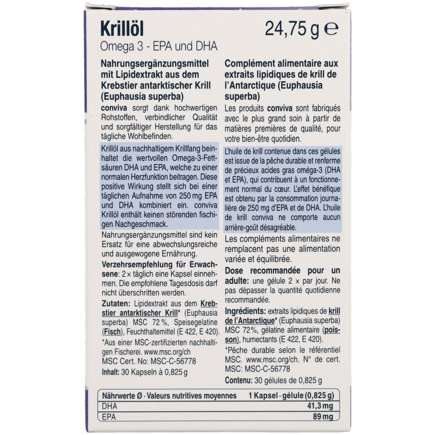 conviva Krillöl MSC 30 Stück