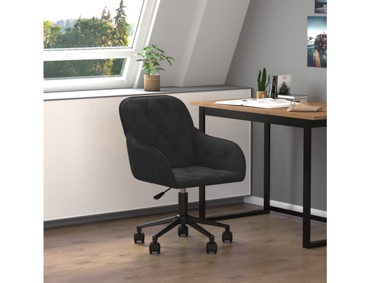 VIDAXL - Chaise de bureau Chaise pivotante de bureau noir velours
