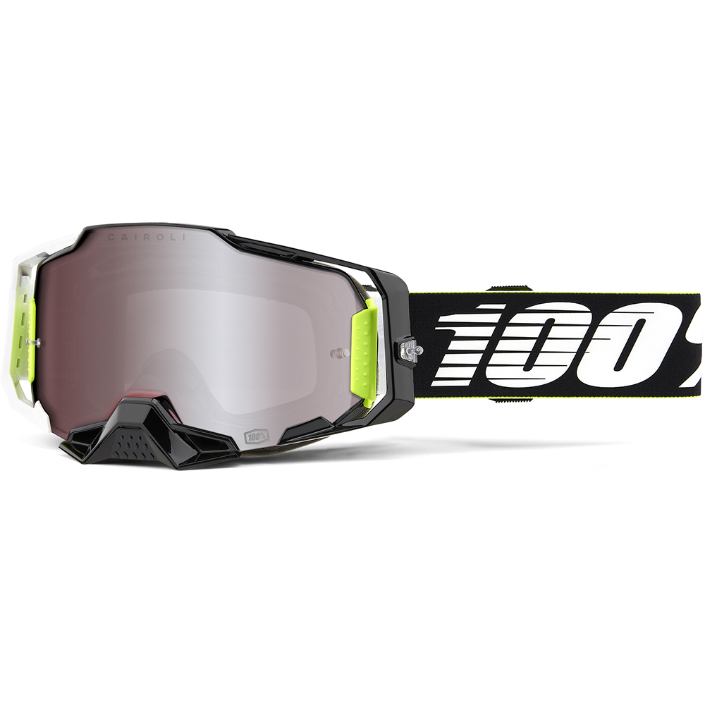 100% - Masque Armega RACR HiPER® - Silver Mirror Noir / Blanc / Gris