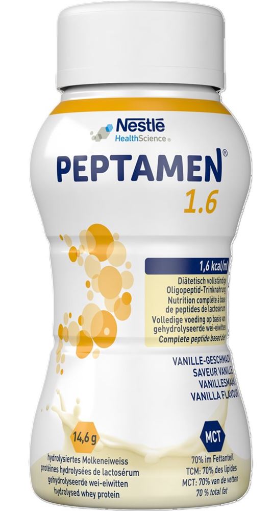 PEPTAMEN 1.6<br>4 × 200 ml, Flasche, Emulsion zum Einnehmen, Vanille