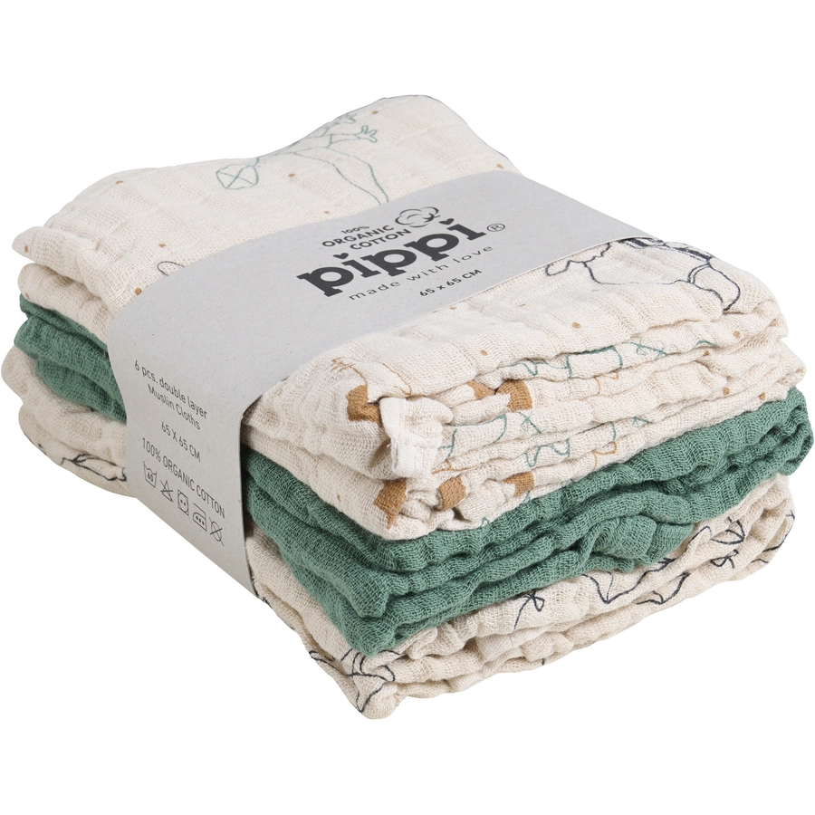 pippi Muslin Tücher 6er Pack Deep Lich