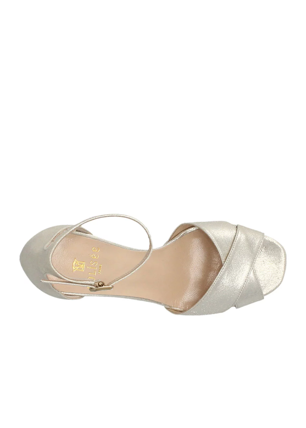 SANDALE MYRTILLE CUIR PLATINE