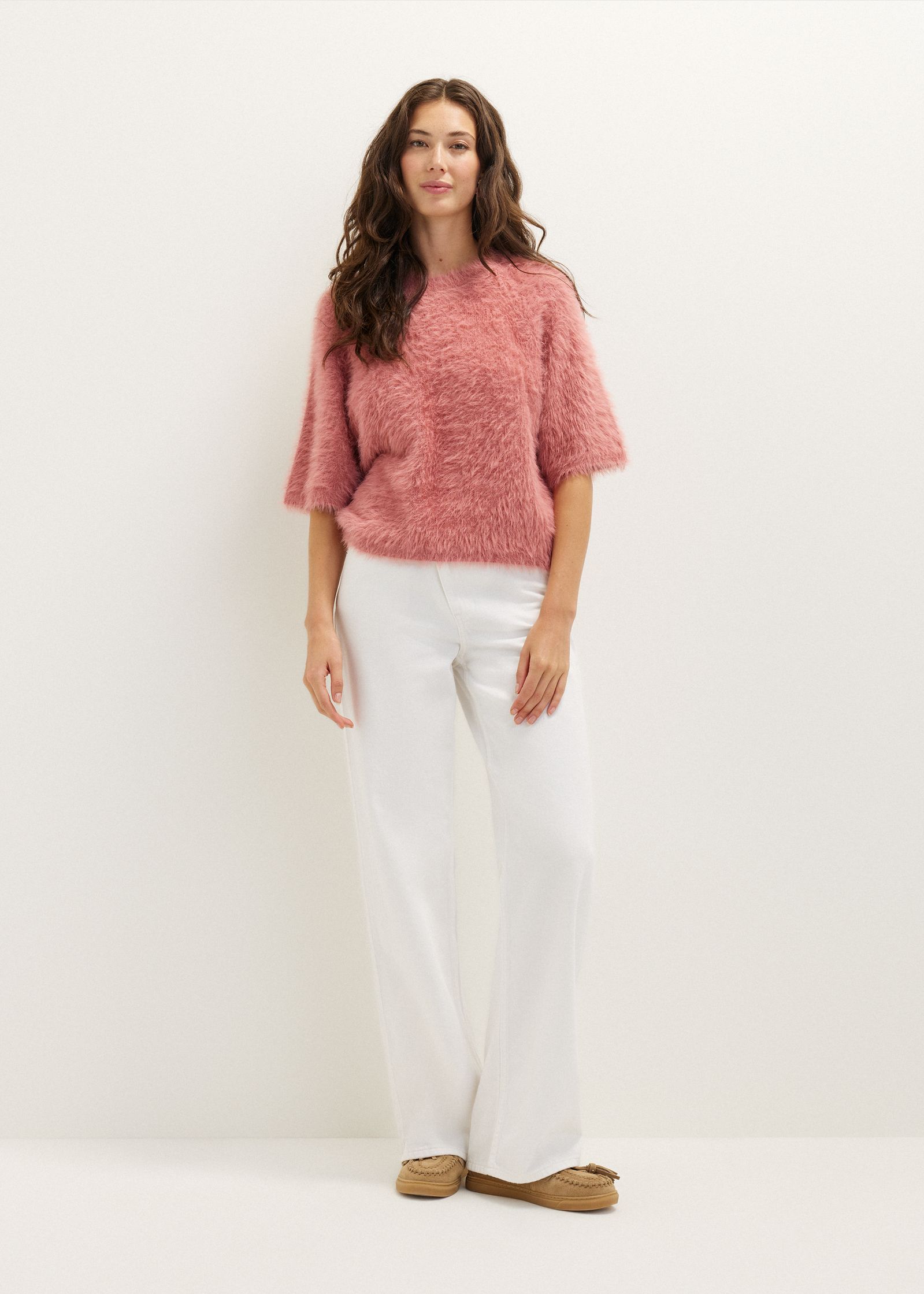 Fluffy trui met raglan mouw