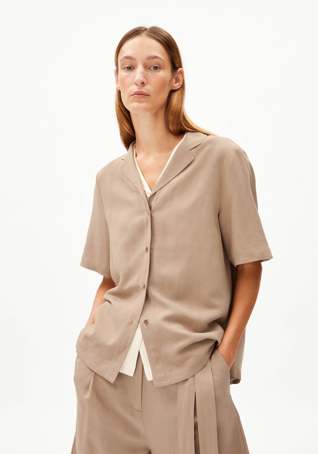 Armedangels Bluse Maaite Lino Cinnamon Dust