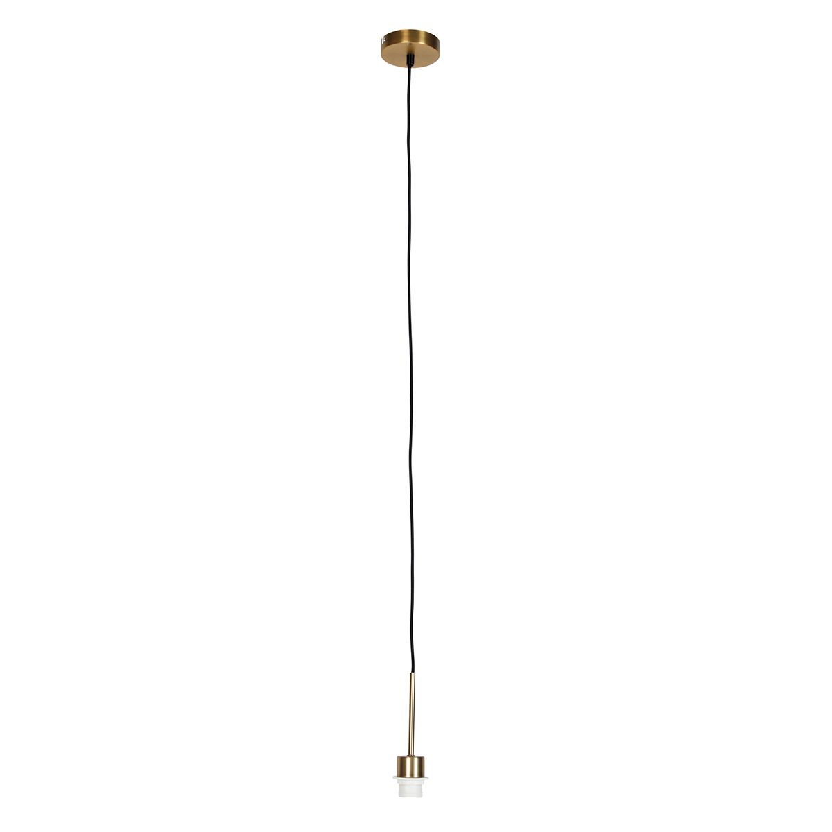 Moderne hanglamp brons met zwarte kabel - Combi 1