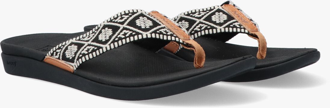 REEF zwarte reef teenslippers ortho woven
