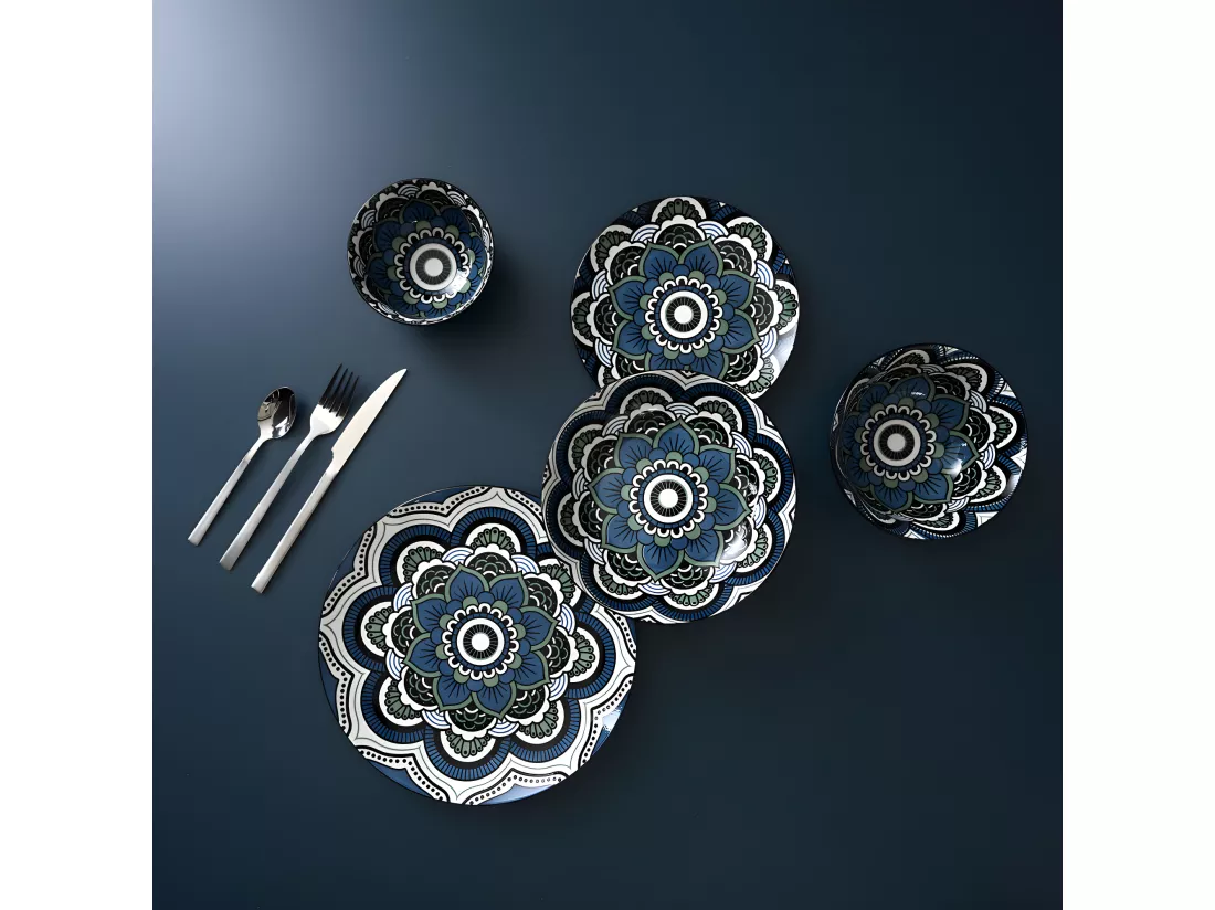 Assiette Mandala Bleu La chaise longue