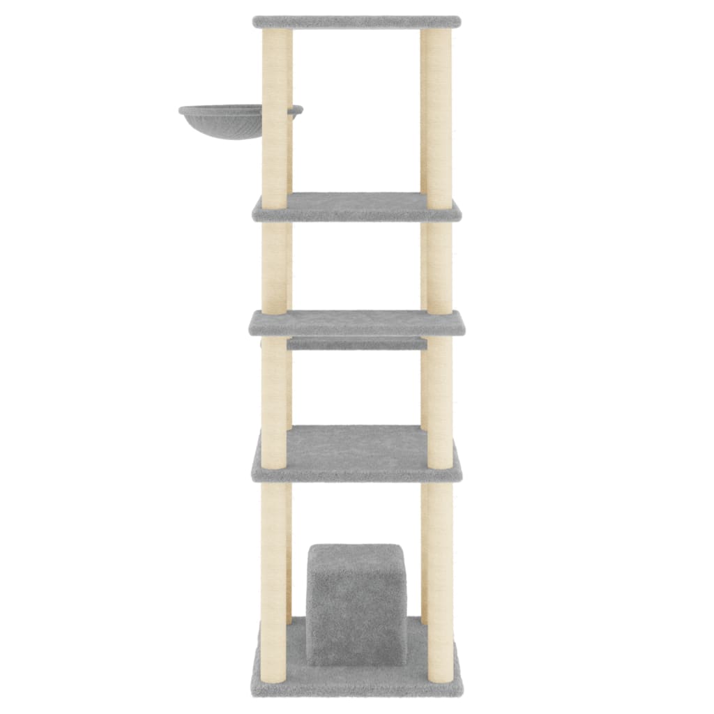 Arbre à chat avec griffoirs en sisal gris clair 154 cm