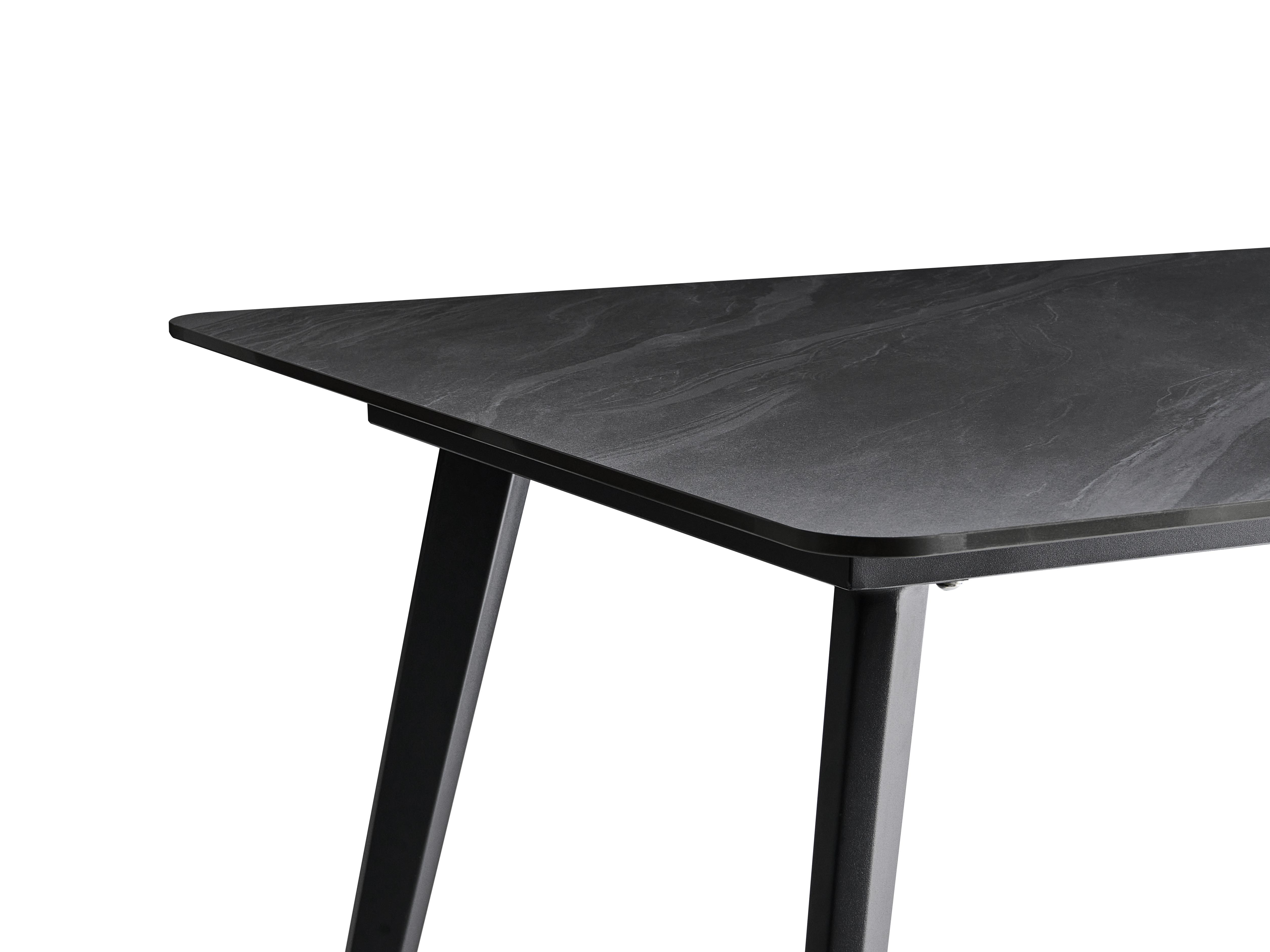 Tuin eettafel RODALLO 160 cm 90 cm Steen Zwart marmer