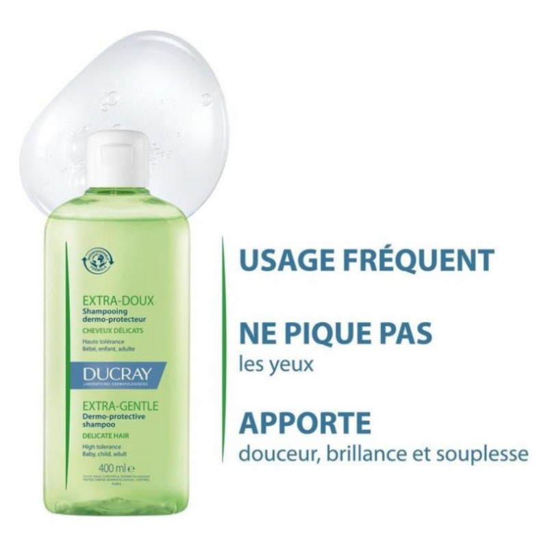 Shampooing dermo-protecteur Ducray Extra-doux - Flacon de 400 ml
