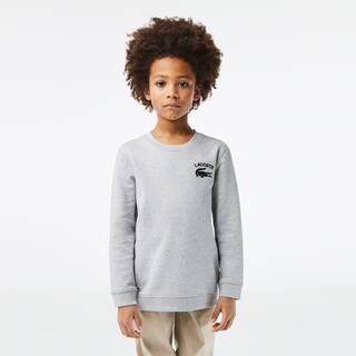 Sweatshirt garçon Lacoste à col rond finitions bord-côtes Pullovers & Sweatshirts - Gris - Lacoste - Garçon