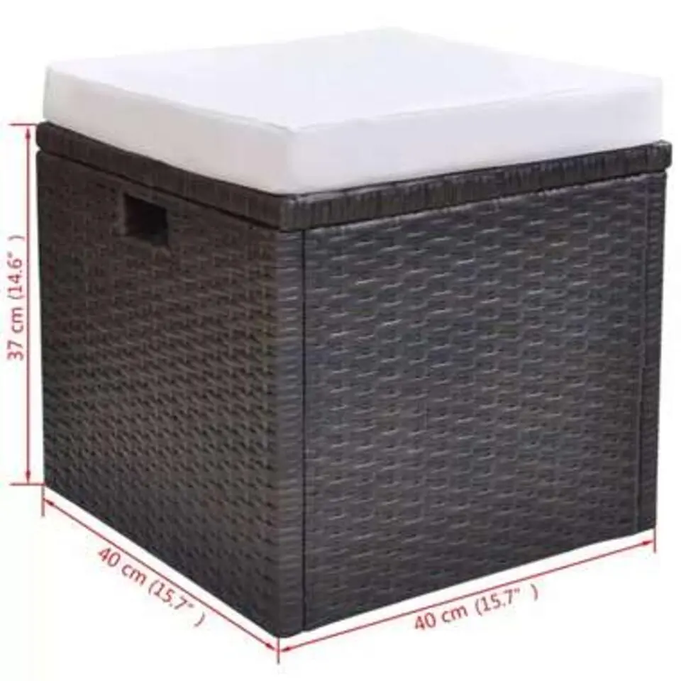 vidaXL - Tuintafel En Stoel - Bruin - Poly rattan