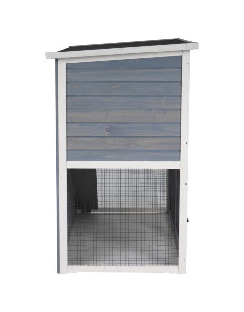 Adori Konijnenhok Ozzy - Dierenverblijf - 140x70x111 cm Lichtgrijs Wit