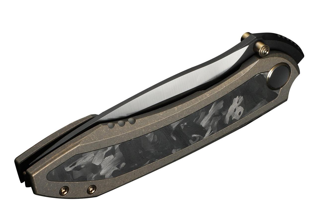 WE Knife Winsome WE23092-3 Satin, Bronze Titanium Marble Carbon Inlay, zakmes