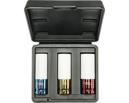 Krachtbeschermingsinzetstukset, WGB, 3-delig, 17-19-21 mm, lang