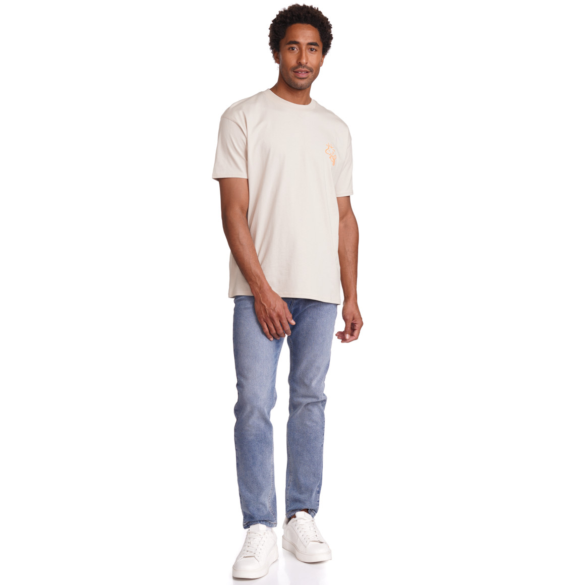 Jonas Nielsen Peanuts T-Shirt mit Stickerei beige