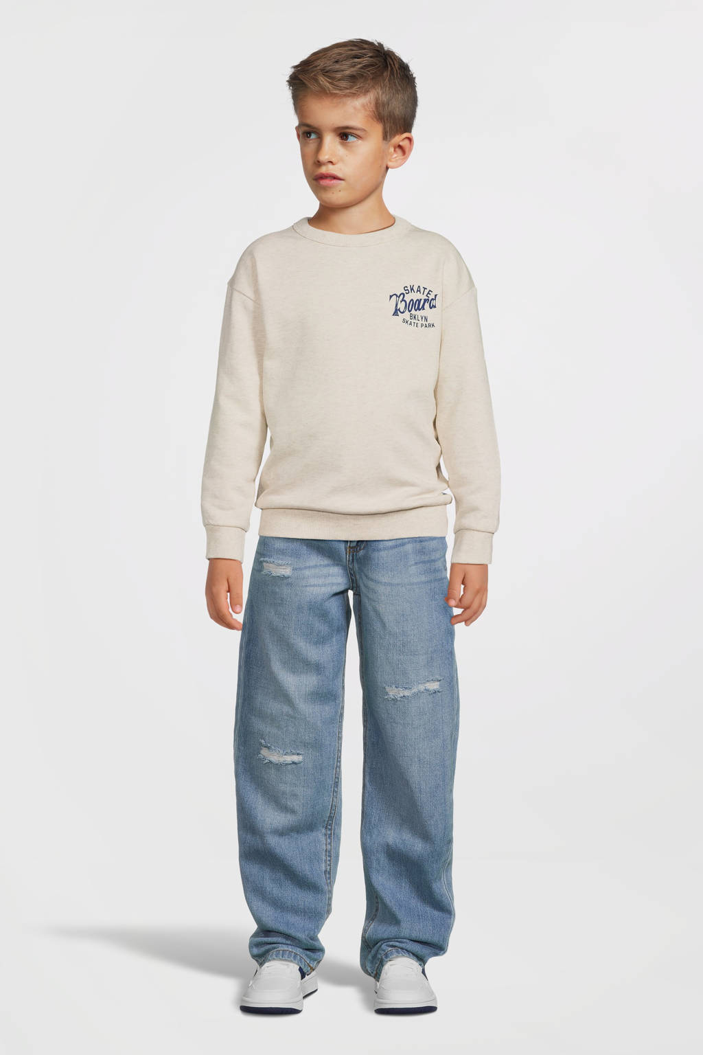NAME IT sweater NKMRIMIA met backprint ecru