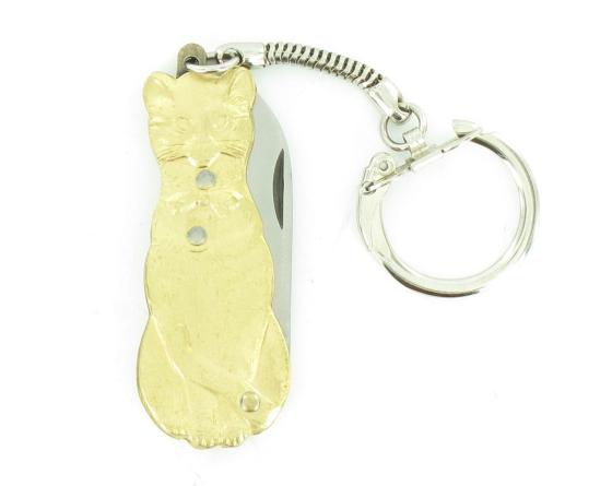 Porte-Clef - CHAT - 1 Pièce Couteau de poche par Coursolle