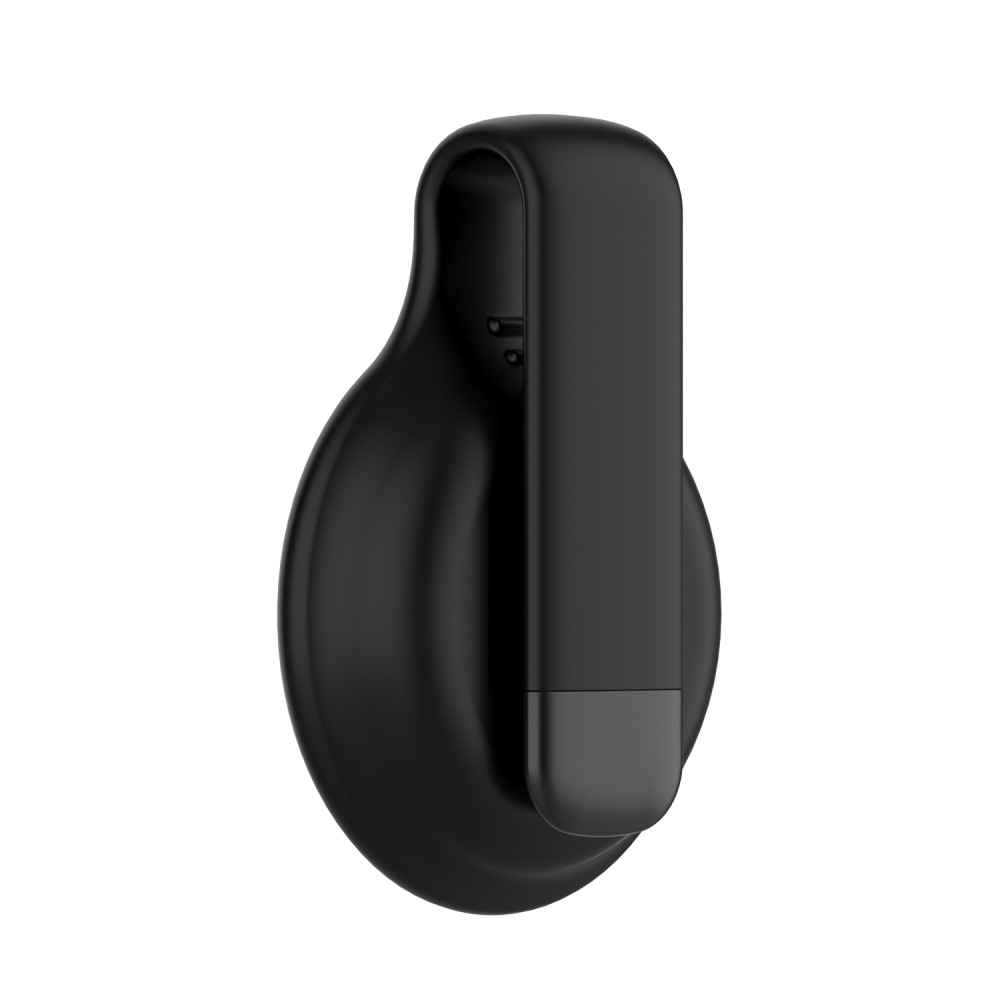 Apple AirTag Anhänger Silikon Case Hülle mit Gürtelclip - Schwarz