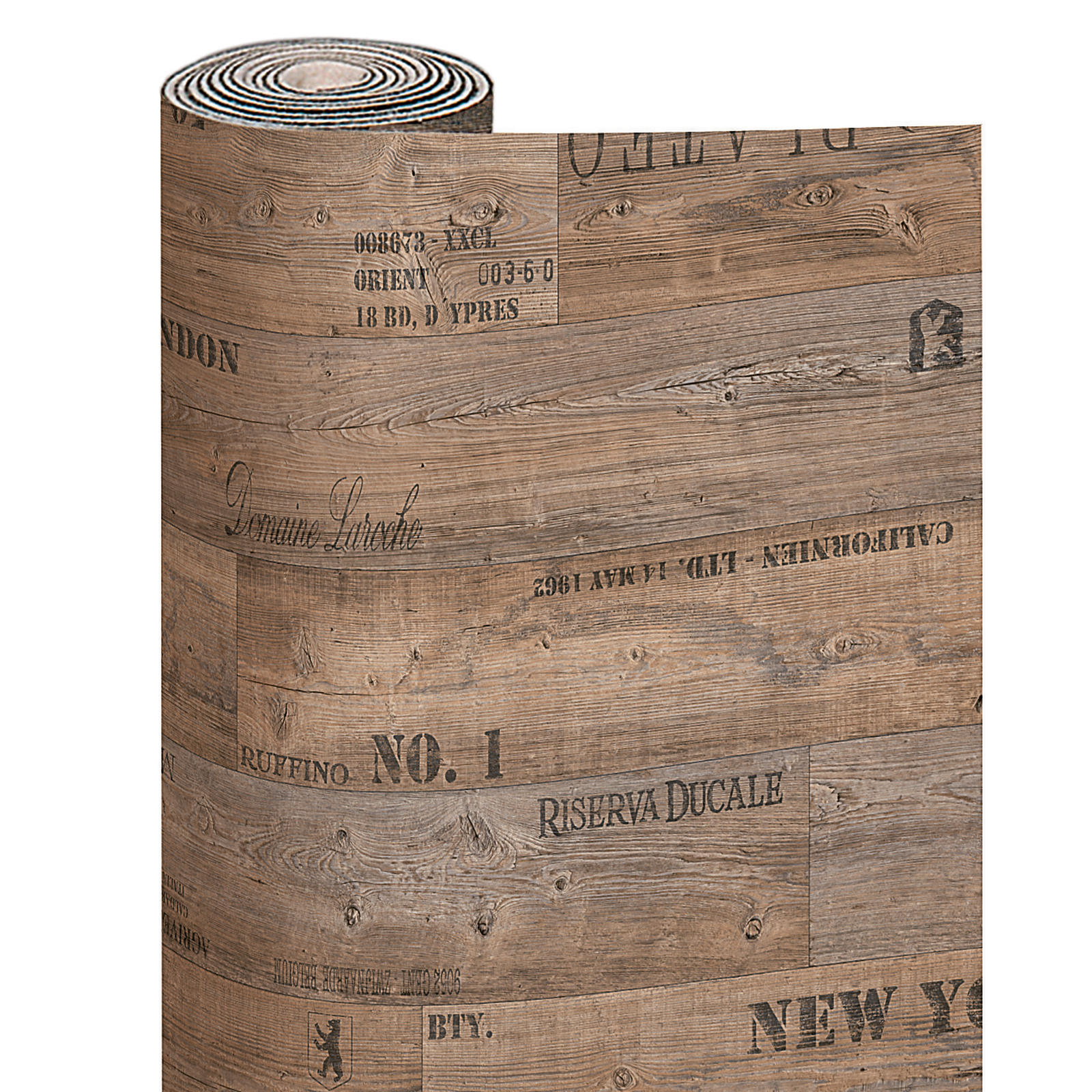 PVC-Boden - Eiche beschriftet - Rustic Wood - 2 Meter