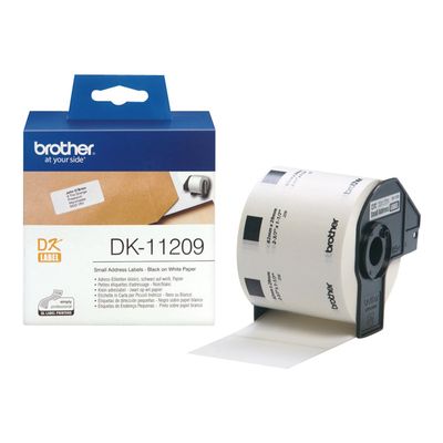 Brother DK-11209 - Ruban d'étiquettes auto-adhésives - 1 rouleau de 800 étiquettes (29 x 62 mm) - fond blanc écriture noire