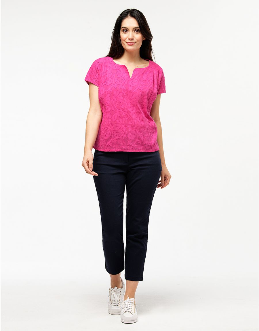 Blouse rose fuchsia coton