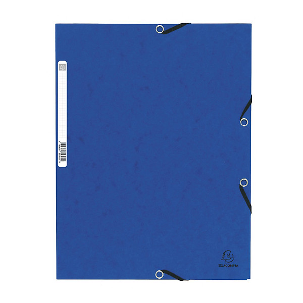 Chemises à élastique 3 rabats Exacompta coloris bleu, lot de 10