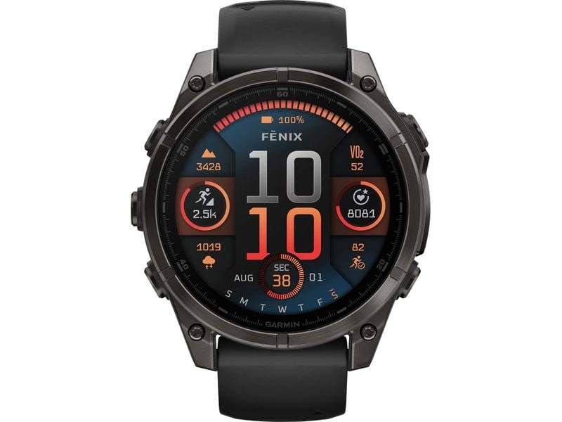 GARMIN Sportuhr Fenix 8 AMOLED Sapphire, 47 mm Schwarz/Tita GPS-Sportuhr