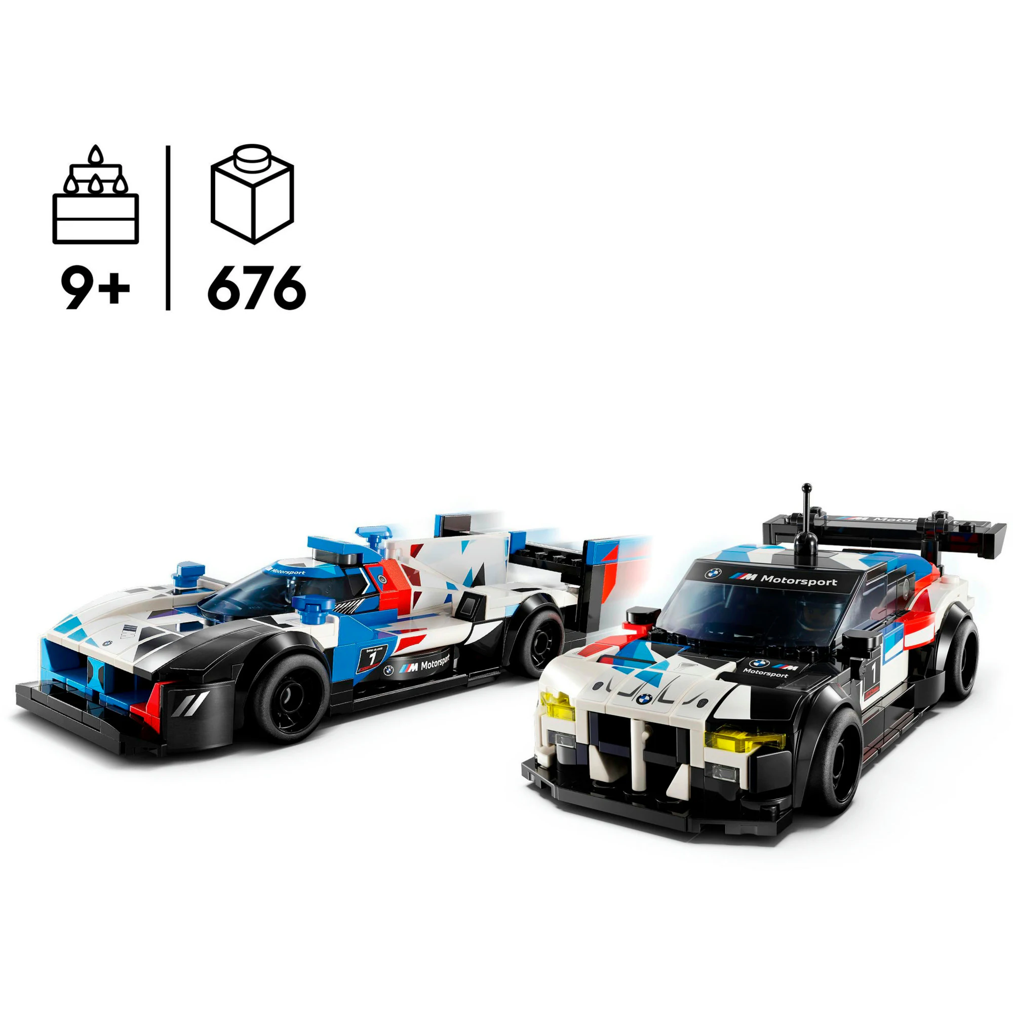 LEGO Konstruktionsspielzeug Speed Champions BMW M4 GT3 & BMW M Hybrid V8 Rennwagen
