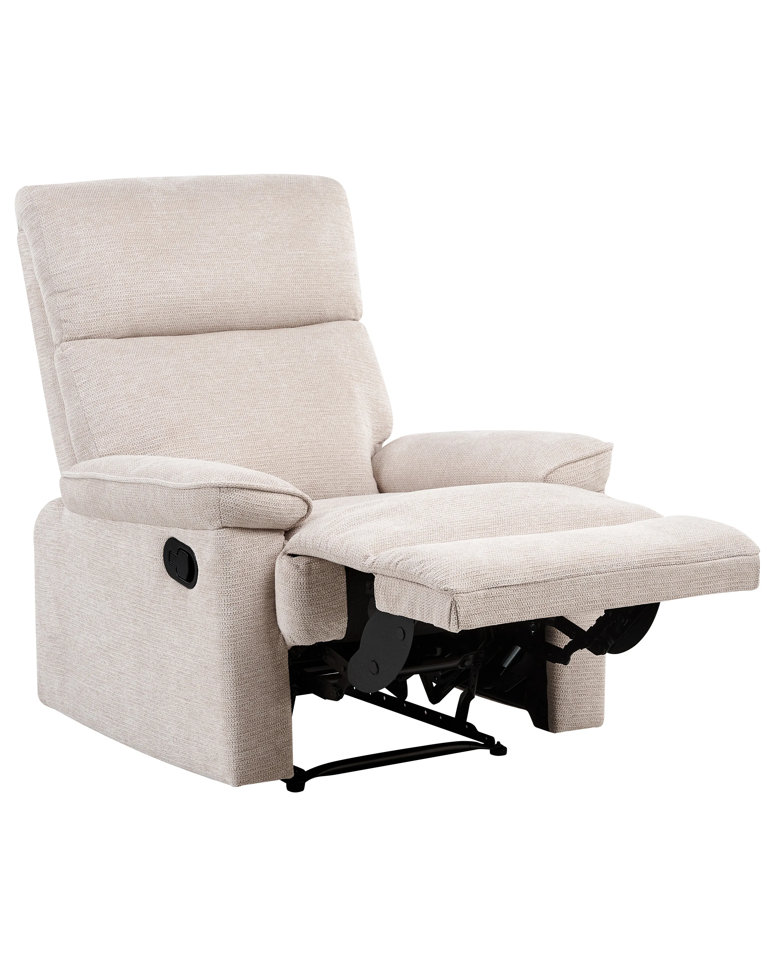 Relaxfauteuil EVERTON inclusief voetensteun Stof Beige