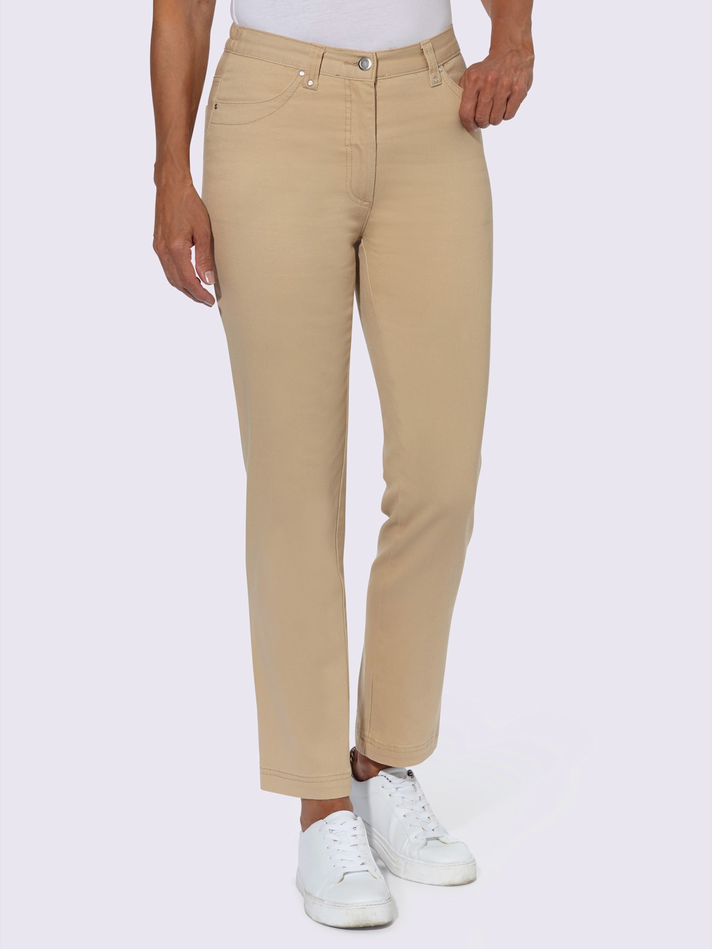 Jean coupe droite avec ceinture élastique au dos