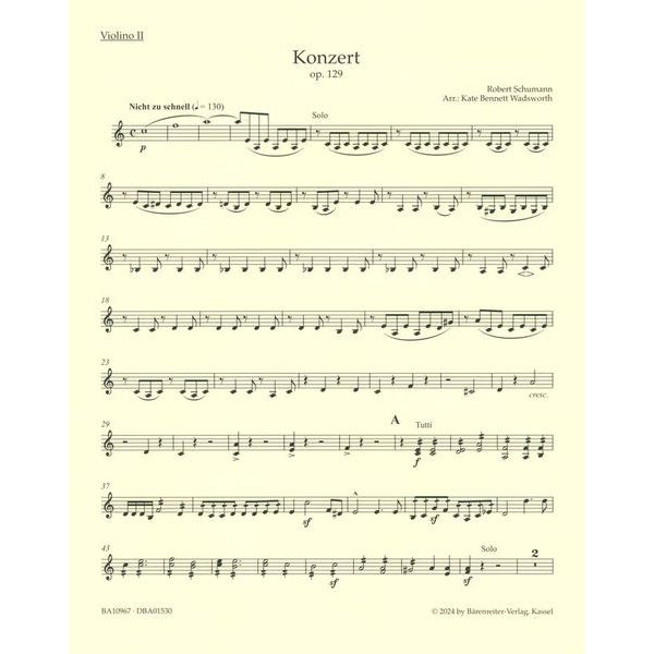 Bärenreiter Schumann Concerto a-moll