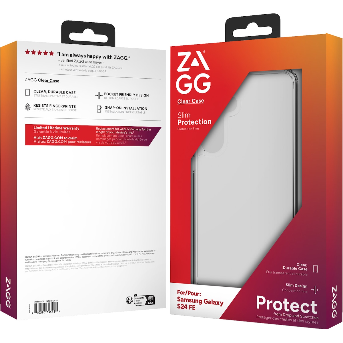 Zagg Samsung Galaxy S24 FE gjennomsiktig deksel