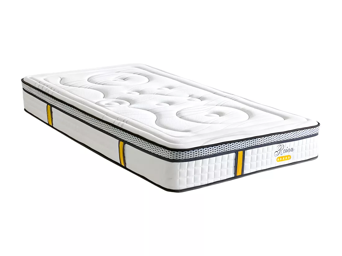 BELLECOUR LITERIE | Ensemble REINA 2.0 90x190 cm | Matelas Ressorts ensachés + Protège matelas anti punaise