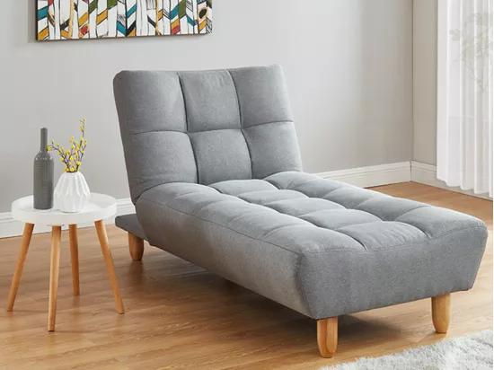 Méridienne clic clac en tissu gris ESTEBAN