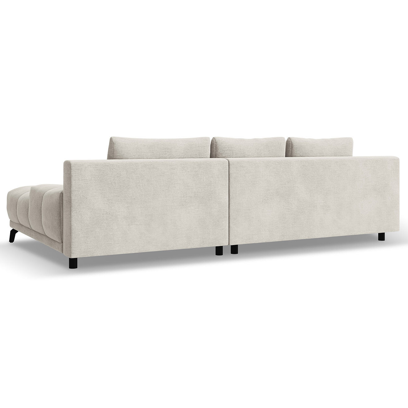 Windsor & Co Canapé d'angle Gauche Convertible avec Coffre Cirrus 5 Places beige clair - 290x182x90 cm