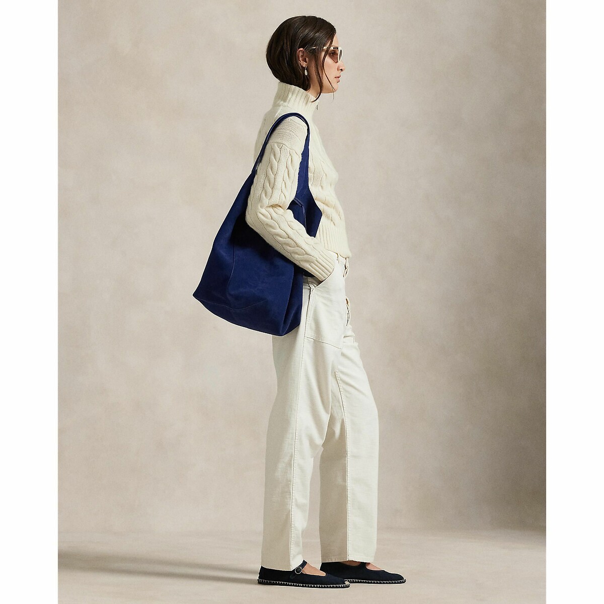 POLO RALPH LAUREN<br>Suéter de tricô com zíper, lã e cashmere