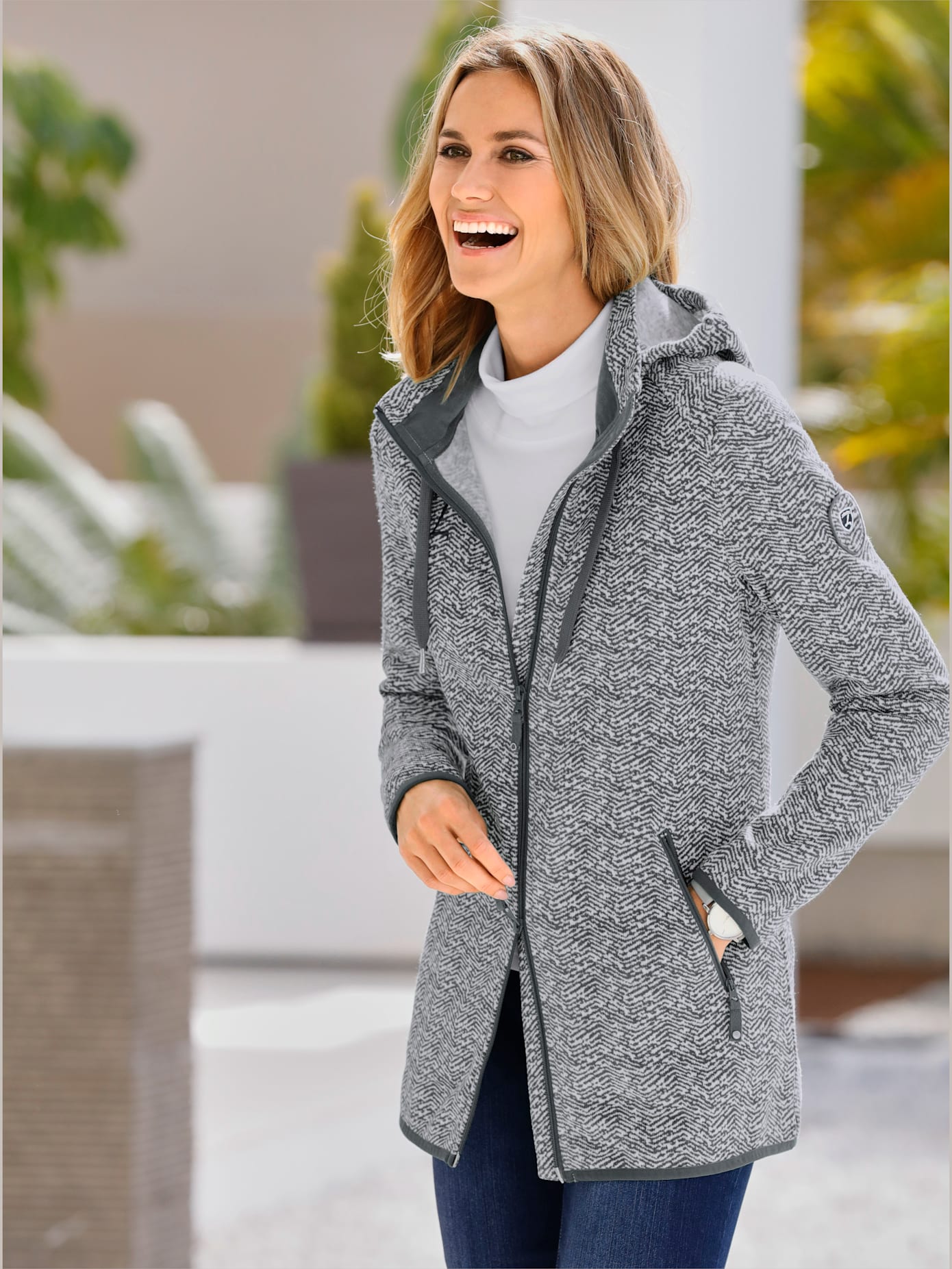 Veste polaire effet tricoté