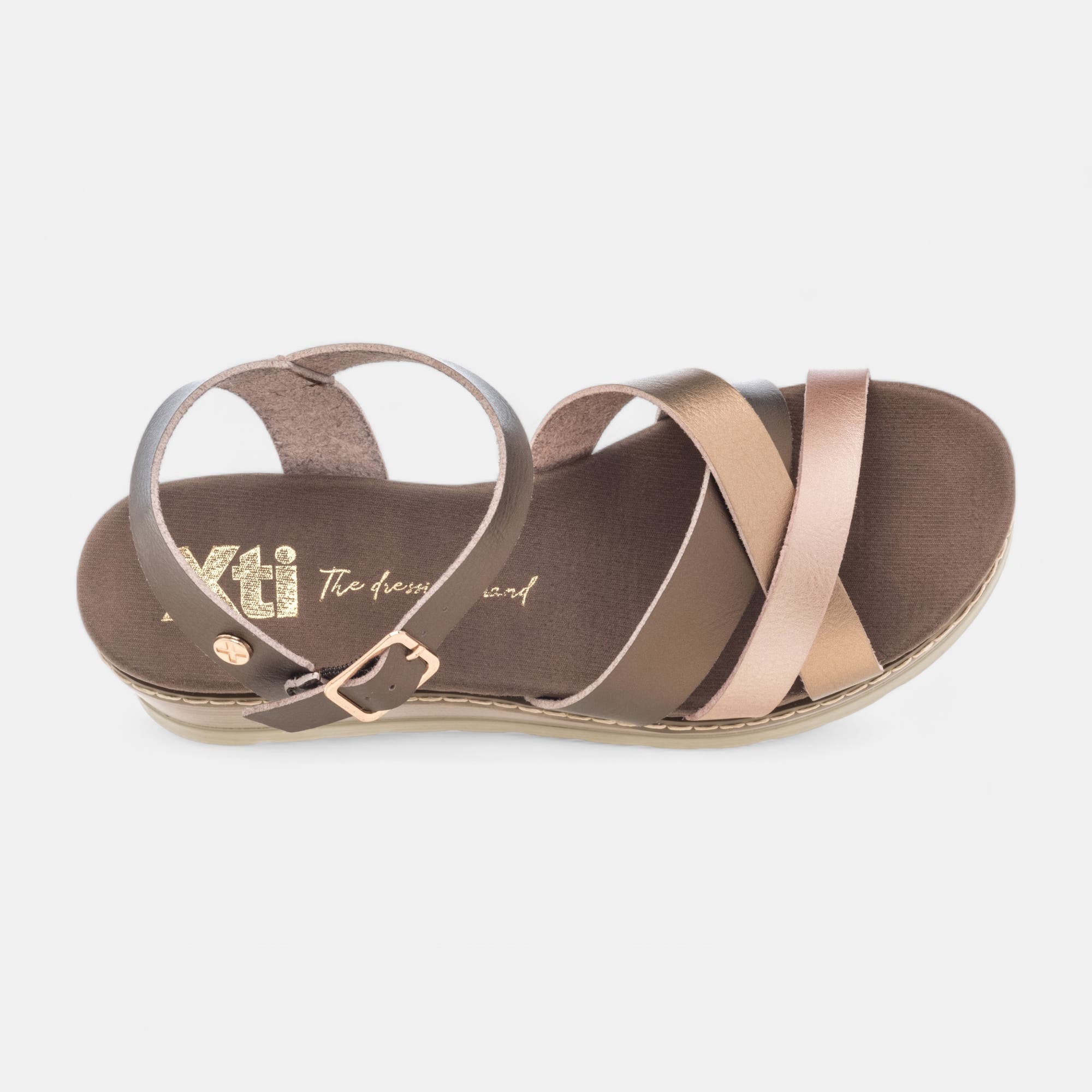 Sandales à talon compensé Femme bronze