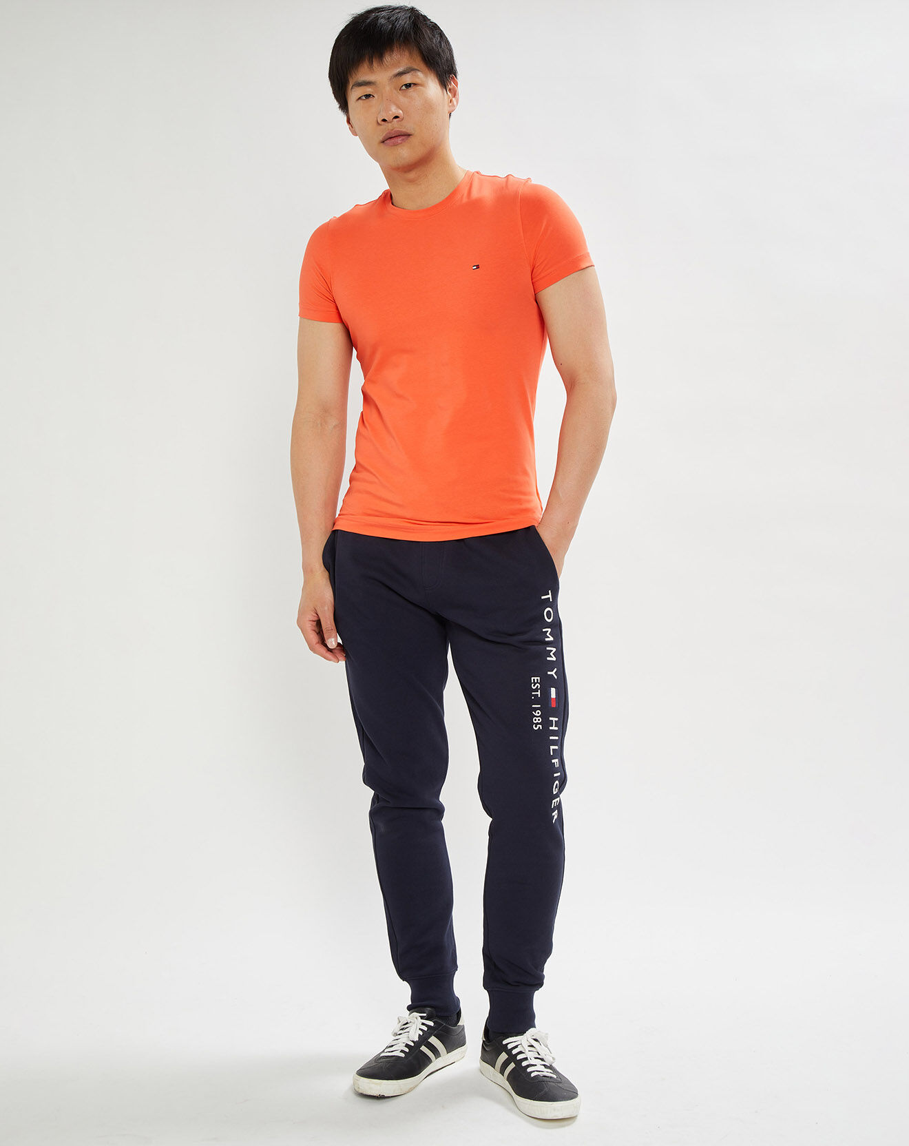 Tommy Hilfiger T-Shirt slim Stretch orange