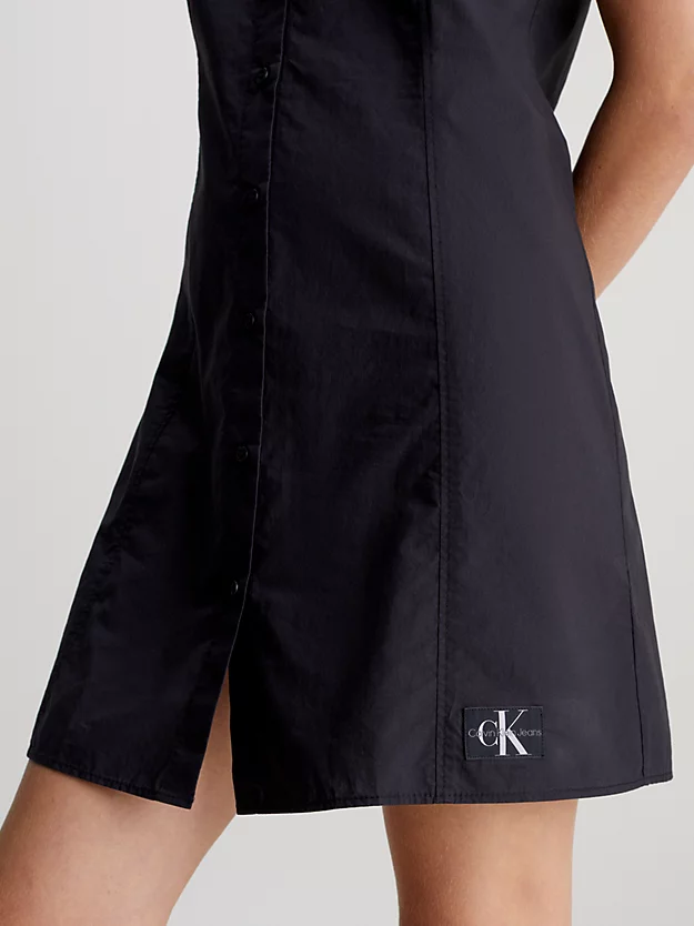 Vestido camisa de algodão sem mangas